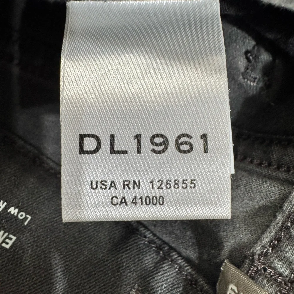 DL1961 Emma Low Rise Instasculpt Skinny Jeans Gray Charcoal Denim Pants - Picture 10 of 11